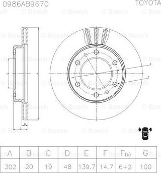 BOSCH 0 986 AB9 670 - Əyləc Diski furqanavto.az