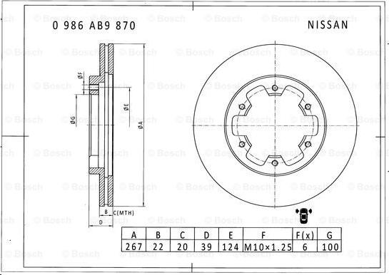 BOSCH 0 986 AB9 870 - Əyləc Diski furqanavto.az