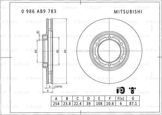 BOSCH 0 986 AB9 783 - Əyləc Diski furqanavto.az