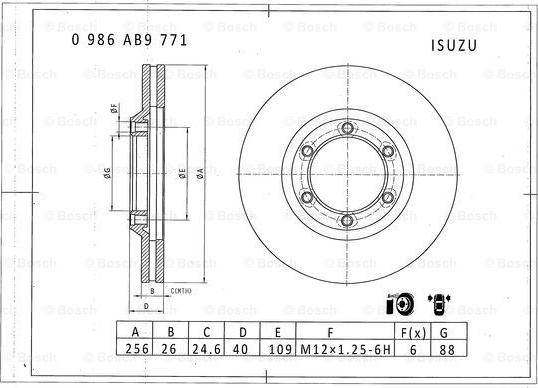 BOSCH 0 986 AB9 771 - Əyləc Diski furqanavto.az