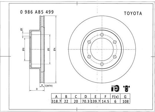 BOSCH 0 986 AB5 499 - Əyləc Diski furqanavto.az