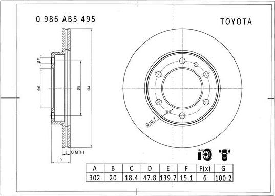 BOSCH 0 986 AB5 495 - Əyləc Diski furqanavto.az