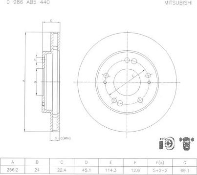 BOSCH 0 986 AB5 440 - Əyləc Diski furqanavto.az