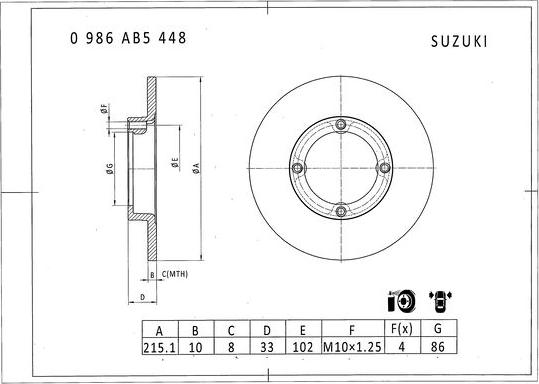 BOSCH 0 986 AB5 448 - Əyləc Diski furqanavto.az