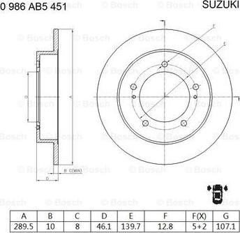 BOSCH 0 986 AB5 451 - Əyləc Diski furqanavto.az