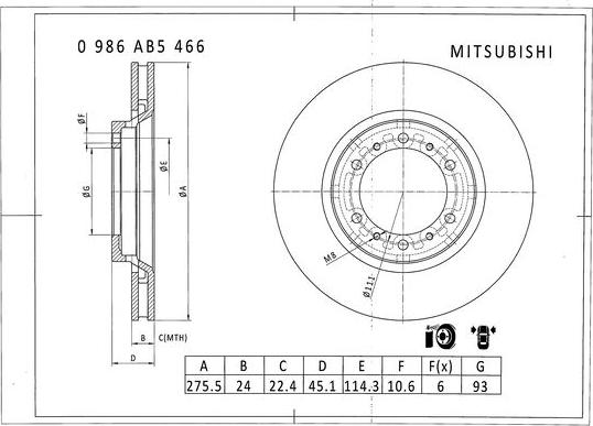 BOSCH 0 986 AB5 466 - Əyləc Diski furqanavto.az