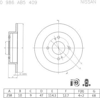 BOSCH 0 986 AB5 409 - Əyləc Diski furqanavto.az