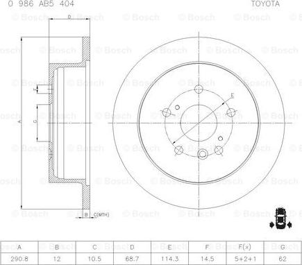 BOSCH 0 986 AB5 404 - Əyləc Diski furqanavto.az