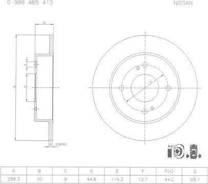 BOSCH 0 986 AB5 413 - Əyləc Diski www.furqanavto.az