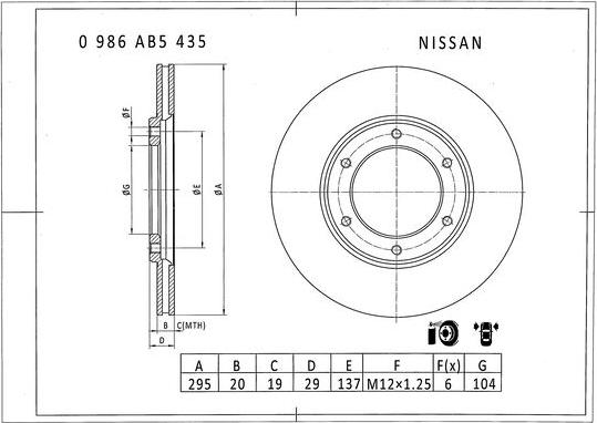 BOSCH 0 986 AB5 435 - Əyləc Diski furqanavto.az