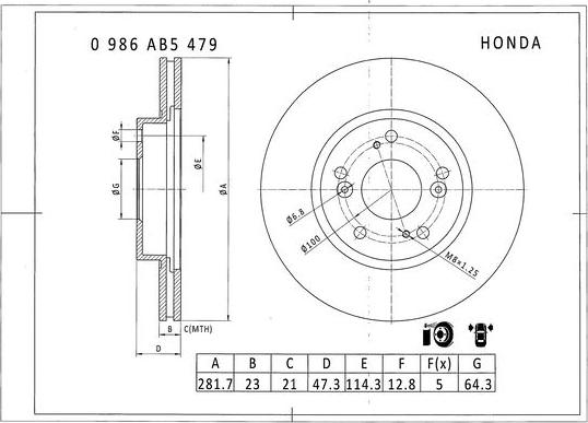 BOSCH 0 986 AB5 479 - Əyləc Diski furqanavto.az