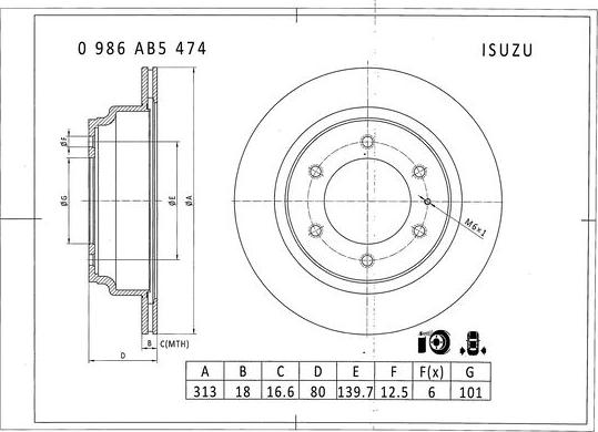 BOSCH 0 986 AB5 474 - Əyləc Diski furqanavto.az