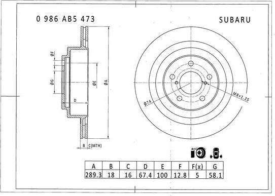 BOSCH 0 986 AB5 473 - Əyləc Diski furqanavto.az