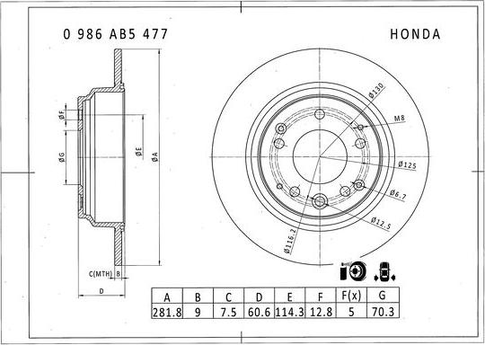 BOSCH 0 986 AB5 477 - Əyləc Diski furqanavto.az