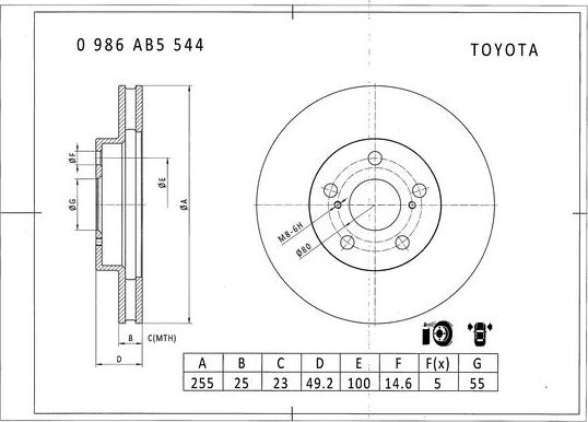 BOSCH 0 986 AB5 544 - Əyləc Diski furqanavto.az