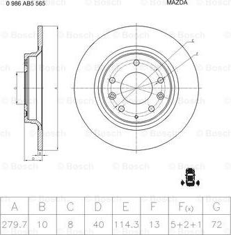 BOSCH 0 986 AB5 565 - Əyləc Diski furqanavto.az