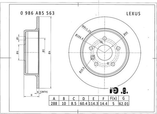 BOSCH 0 986 AB5 563 - Əyləc Diski furqanavto.az