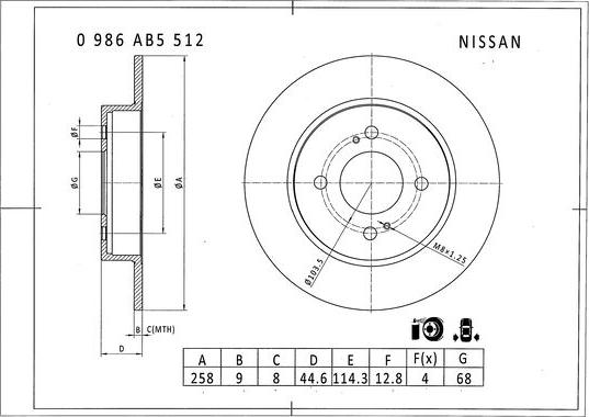 BOSCH 0 986 AB5 512 - Əyləc Diski furqanavto.az