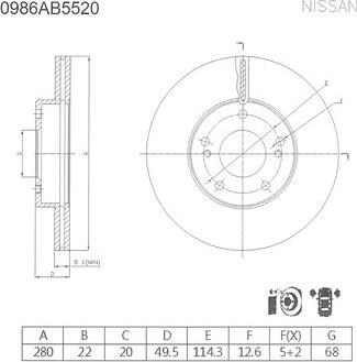 BOSCH 0 986 AB5 520 - Əyləc Diski furqanavto.az