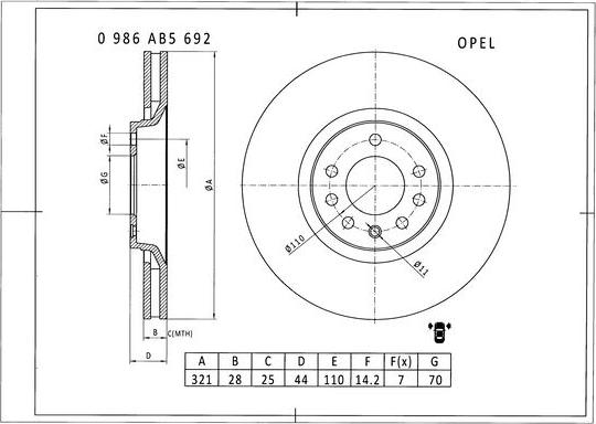 BOSCH 0 986 AB5 692 - Əyləc Diski furqanavto.az