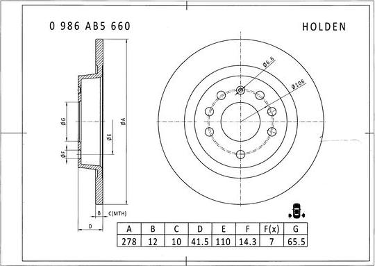 BOSCH 0 986 AB5 660 - Əyləc Diski furqanavto.az