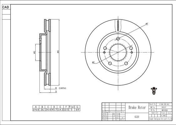 BOSCH 0 986 AB5 661 - Əyləc Diski furqanavto.az