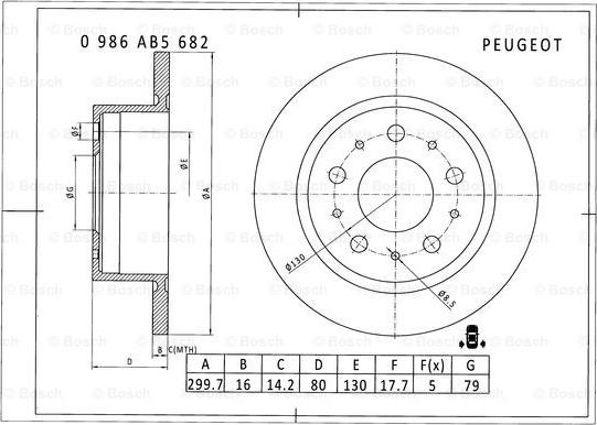 BOSCH 0 986 AB5 682 - Əyləc Diski furqanavto.az