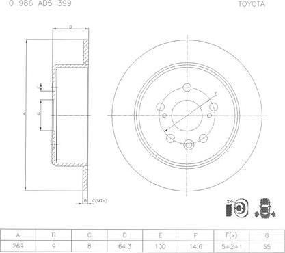 BOSCH 0 986 AB5 399 - Əyləc Diski furqanavto.az