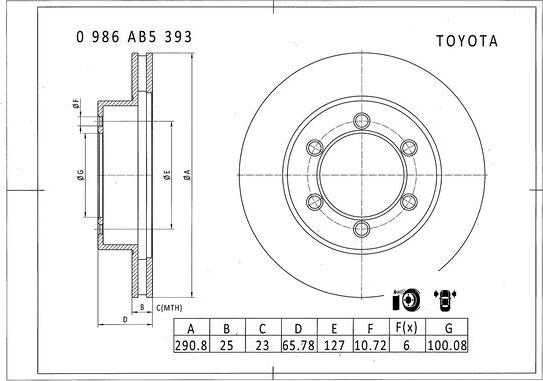 BOSCH 0 986 AB5 393 - Əyləc Diski furqanavto.az