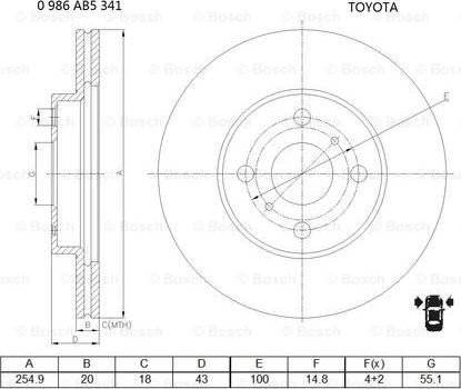 BOSCH 0 986 AB5 341 - Əyləc Diski furqanavto.az