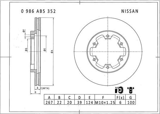 BOSCH 0 986 AB5 352 - Əyləc Diski furqanavto.az