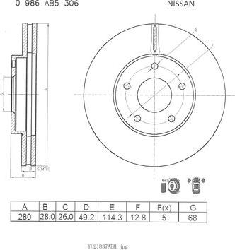 BOSCH F 026 A00 912 - Əyləc Diski furqanavto.az