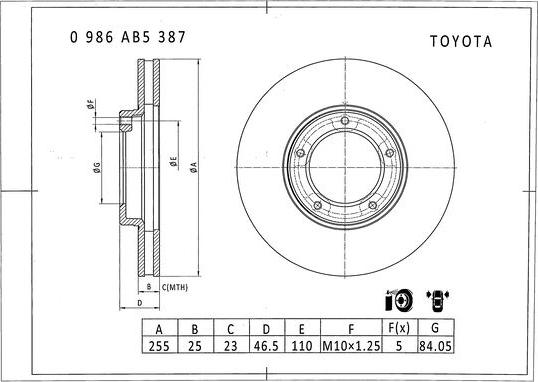 BOSCH 0 986 AB5 387 - Əyləc Diski furqanavto.az