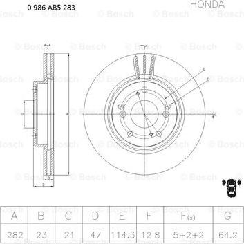 BOSCH 0 986 AB5 283 - Əyləc Diski furqanavto.az