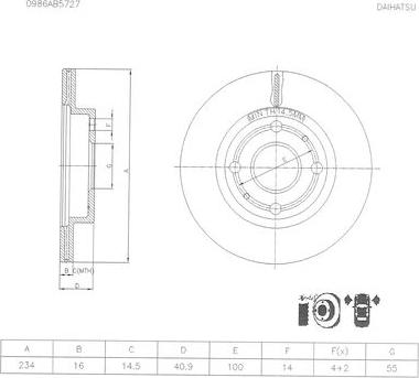 BOSCH 0 986 AB5 727 - Əyləc Diski furqanavto.az