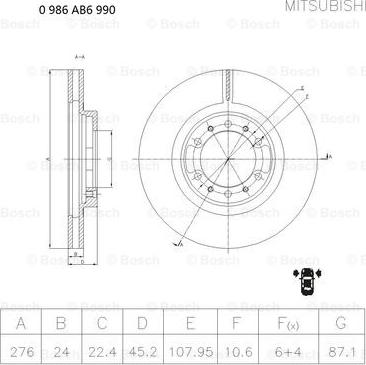 BOSCH 0 986 AB6 990 - Əyləc Diski furqanavto.az