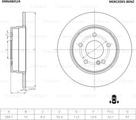 BOSCH 0 986 AB6 524 - Əyləc Diski furqanavto.az