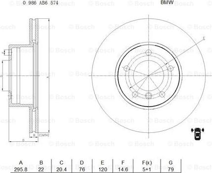 BOSCH 0 986 AB6 574 - Əyləc Diski furqanavto.az