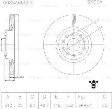 BOSCH 0 986 AB6 003 - Əyləc Diski furqanavto.az