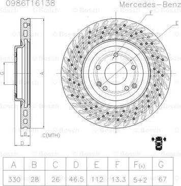 BOSCH 0 986 AB6 138 - Əyləc Diski furqanavto.az