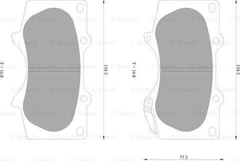 BOSCH 0 986 AB0 261 - Əyləc altlığı dəsti, əyləc diski www.furqanavto.az