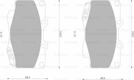 BOSCH 0 986 AB1 931 - Əyləc altlığı dəsti, əyləc diski furqanavto.az