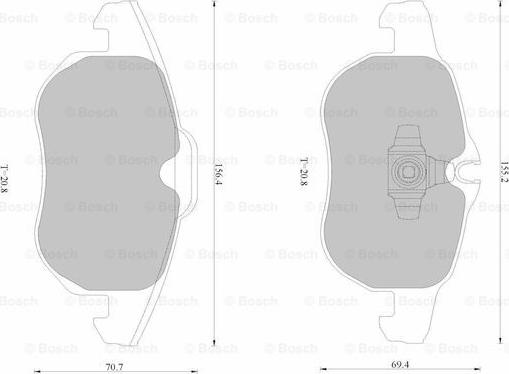 BOSCH 0 986 AB1 702 - Əyləc altlığı dəsti, əyləc diski furqanavto.az