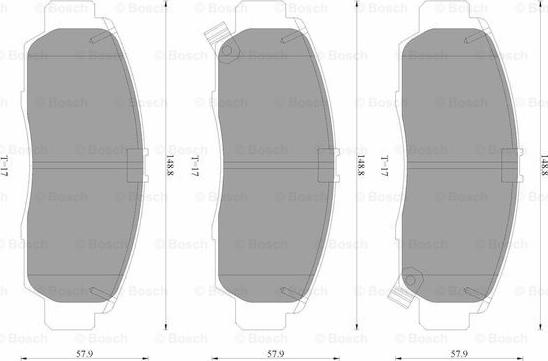 BOSCH 0 986 AB3 500 - Əyləc altlığı dəsti, əyləc diski furqanavto.az