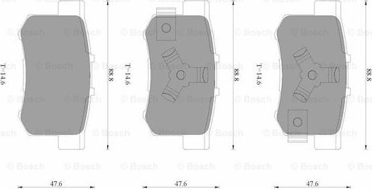 BOSCH 0 986 AB3 525 - Əyləc altlığı dəsti, əyləc diski furqanavto.az