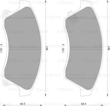 BOSCH 0 986 AB3 096 - Əyləc altlığı dəsti, əyləc diski furqanavto.az