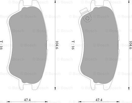 BOSCH 0 986 AB3 053 - Əyləc altlığı dəsti, əyləc diski furqanavto.az