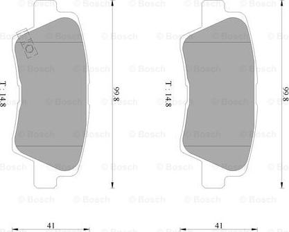 BOSCH 0 986 AB3 100 - Əyləc altlığı dəsti, əyləc diski furqanavto.az