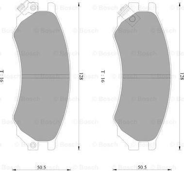 BOSCH 0 986 AB2 483 - Əyləc altlığı dəsti, əyləc diski furqanavto.az