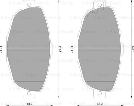 BOSCH 0 986 AB2 487 - Əyləc altlığı dəsti, əyləc diski furqanavto.az